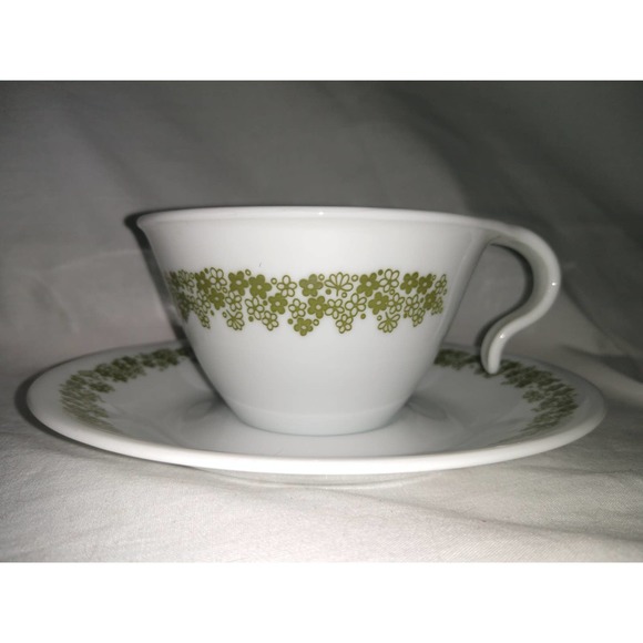 Corelle by corning hook handled spring blossom teacup and saucers (set of 5) - Picture 3 of 5